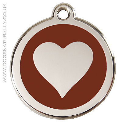 Brown Heart Dog ID Tags (3x sizes)
